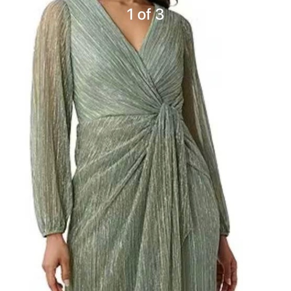 Dresses & Skirts - Adriana Papell Woman’s Metallic Mesh Draped Gown